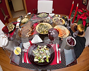 Presentation of a holiday meal