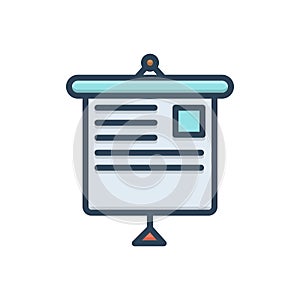 Color illustration icon for Presentation, display and demonstration