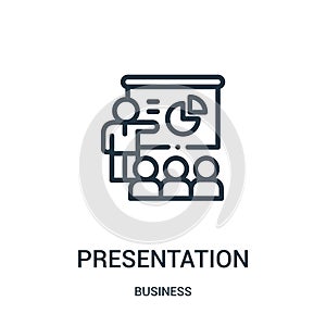 presentation icon vector from business collection. Thin line presentation outline icon vector illustration. Linear symbol