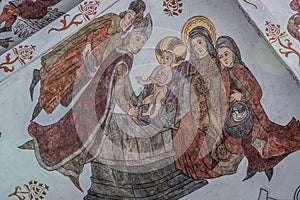 The presentation of Jesus at the temple, an old wall-panting of the circumcision of Jesus