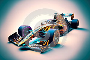 presentation of modern high-speed racing car for formula one racing, generative ai