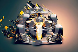 presentation of modern high-speed racing car for formula one racing, generative ai