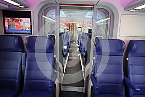 Presentation new INCG intercity with blue chairs in the second class