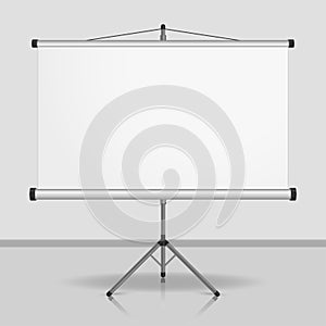 Presentation screen, blank whiteboard