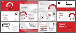 Presentation and slide layout background. Design red and black geometric template. Use for business keynote, presentation, slide, photo