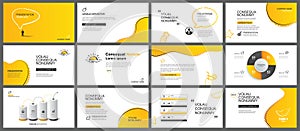 Presentation and slide layout background. Design yellow color summer theme template. Use for keynote, presentation, slide, leaflet