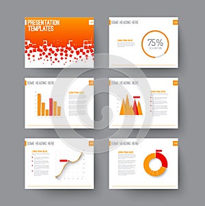 Presentation slides with infographic elements