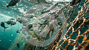 A presentation on sustainable fishing techniques focusing on minimizing bycatch and preserving marine ecosystems photo