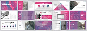 Presentation template. Gradient elements for slide presentations on a white background.
