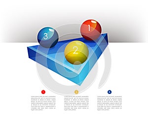 Presentation template graph with a triangle 3D gla