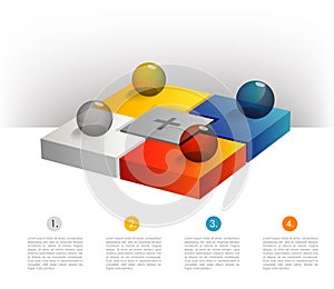 Presentation template hexagonal graph. Pie chart diagram.