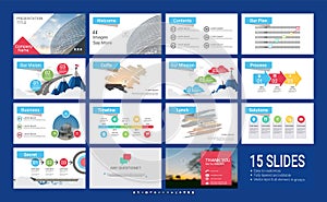 Presentation template with infographic elements.