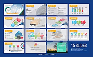 Presentation template with infographic elements.