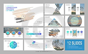 Presentation template with infographic elements.