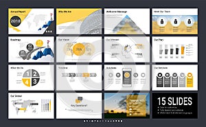 Presentation template with infographic elements.