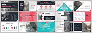 Presentation templates elements on a white background.