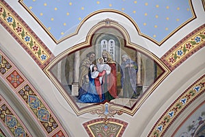 Presentation at the Temple, fresco in the church of Saint Matthew in Stitar, Croatia