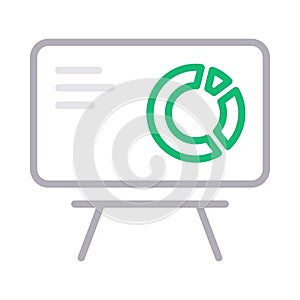 Presentation thin line color vector icon