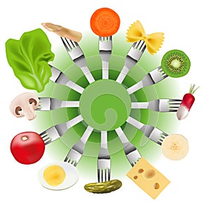 Presentation of Vegetarian Foods on Forks