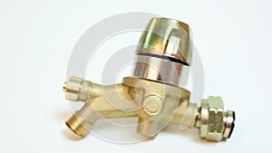 Presentation of water flow control valve, plumbing pipes pressure regulation