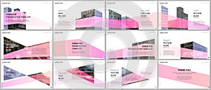 Presentations design, portfolio vector templates with architecture design. Abstract modern architectural background