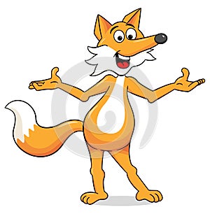 Presenting cartoon fox