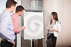 Presenting ideas on a flipboard photo