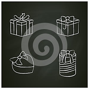 Presents chalk icons set