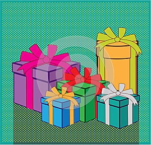 Presents color boxes vector
