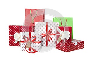 Presents and giftbags isolated