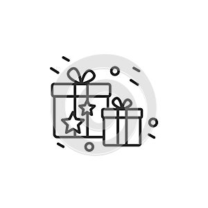 Presents line icon. Festive gifts. Editable vector illustration