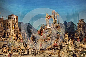 Presepe Nativity Scene in Naples Italy
