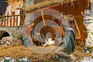 The Presepio Inside St. Peter`s Cathedral for Christmas, Vatican, Italy