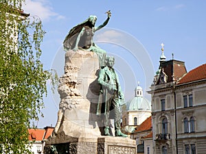 The Preseren Monument in the Sunlight, Ljubljana