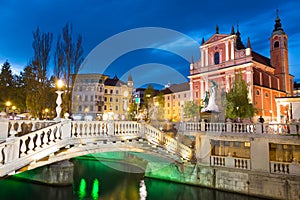 Preseren square, Ljubljana, capital of Slovenia.