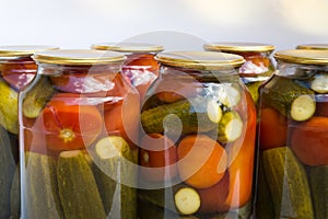 Preservation of a bank of tomatoes and cucumbers