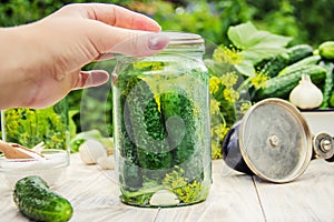 Preservation of fresh house cucumbers.