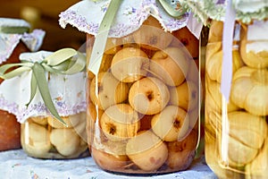 Preservation salting in large jars.Stocks for the winter. Preservation of fruits and vegetables for the winter. Canned