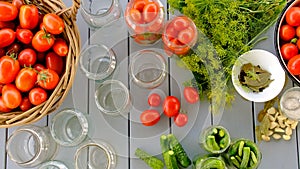 preservation tomatoes in jars. Selective focus.