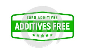 Preservative free badge logo icon stamp. Additives free icon green label sign.