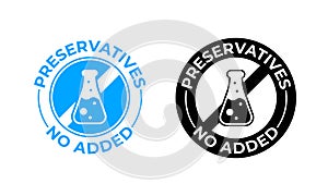 Preservatives no added vector icon. Medically tested, Preservatives free package seal photo
