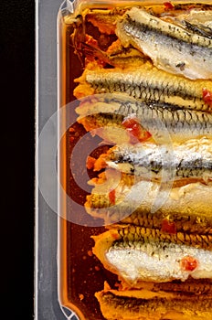 Preserved anchovy fillets in chili oil