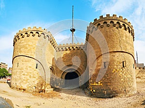 Preserved Bab Al-Azab Gate of Cairo Citadel, Egypt