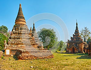Preserved brick shrines of Daw Gyan Pagoda, Ava