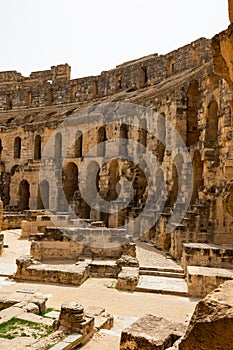 Preserved El Jem Amphitheatre in Tunisia showcasing Roman architecture