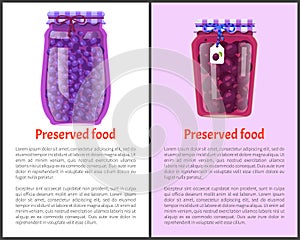 Preserved Food Poster Canned Plums and Blueberries