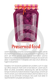 Preserved Food Poster Canned Plums in Glass Jar