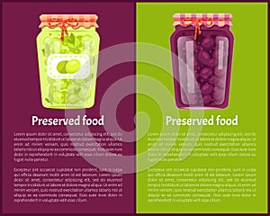 Preserved Food Poster Canned Plums and Green Olive