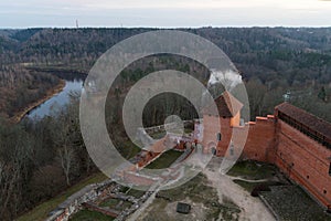 Preserved and recreated parts of medieval Turaida Castle in Latvia