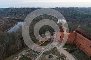 Preserved and recreated parts of medieval Turaida Castle in Latvia photo